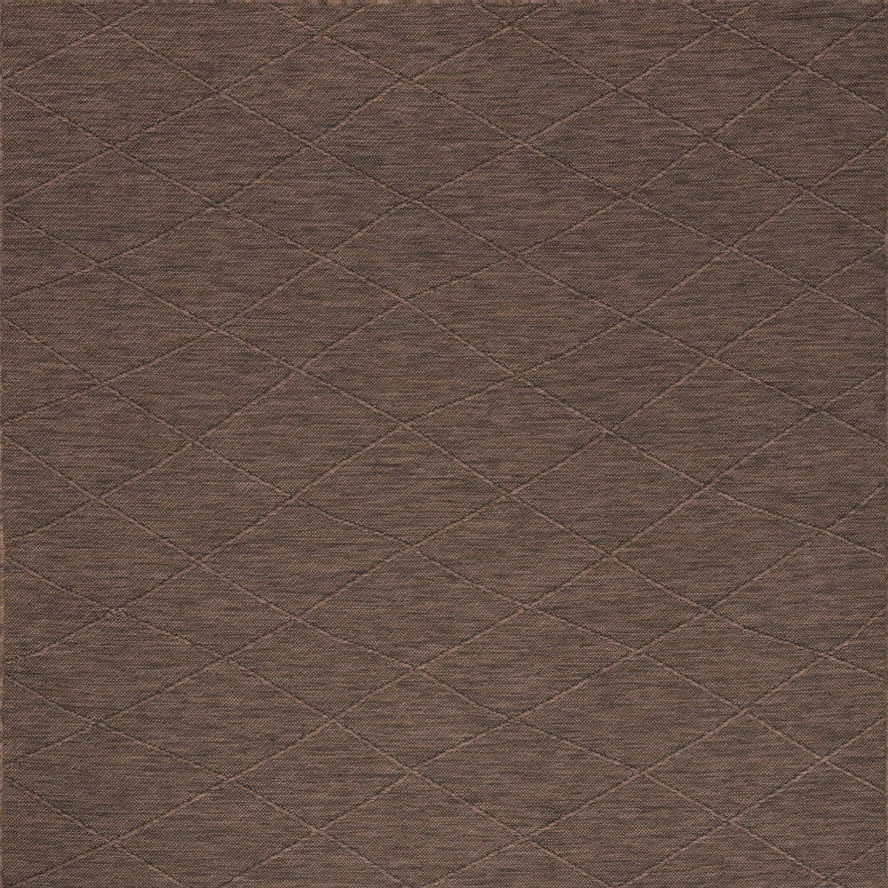 4' x 6' Brown Geometric Power Loom Non Skid Area Rug