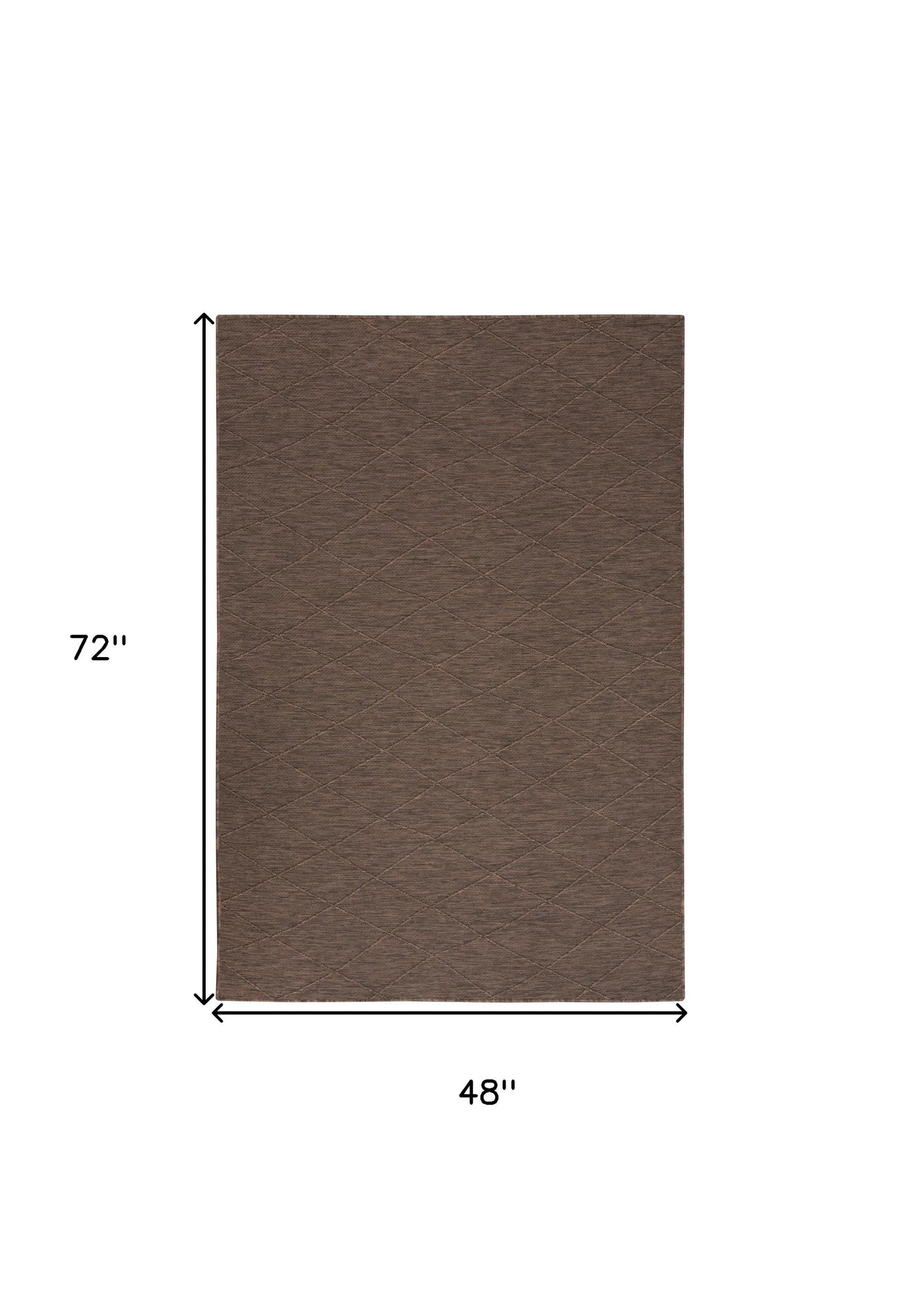 4' x 6' Brown Geometric Power Loom Non Skid Area Rug