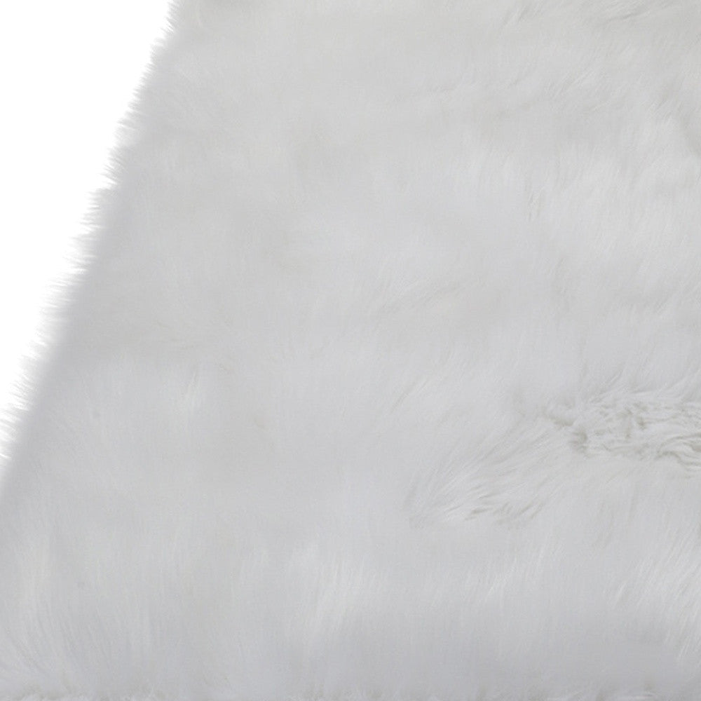 4' x 6' White Sheepskin Washable Area Rug