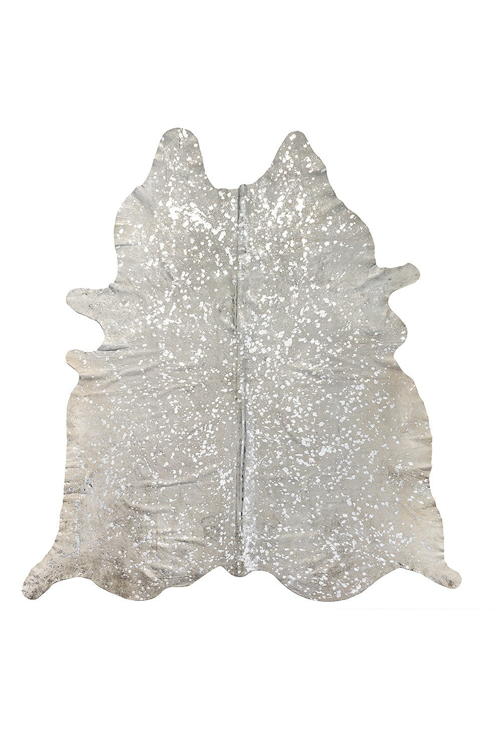 5' x 7' Silver and Ivory Cowhide Hand Knotted Area Rug