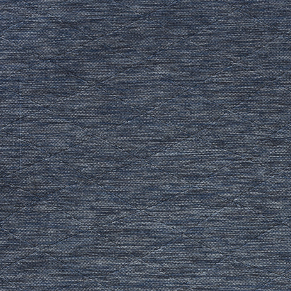 4' x 6' Blue Geometric Power Loom Non Skid Area Rug