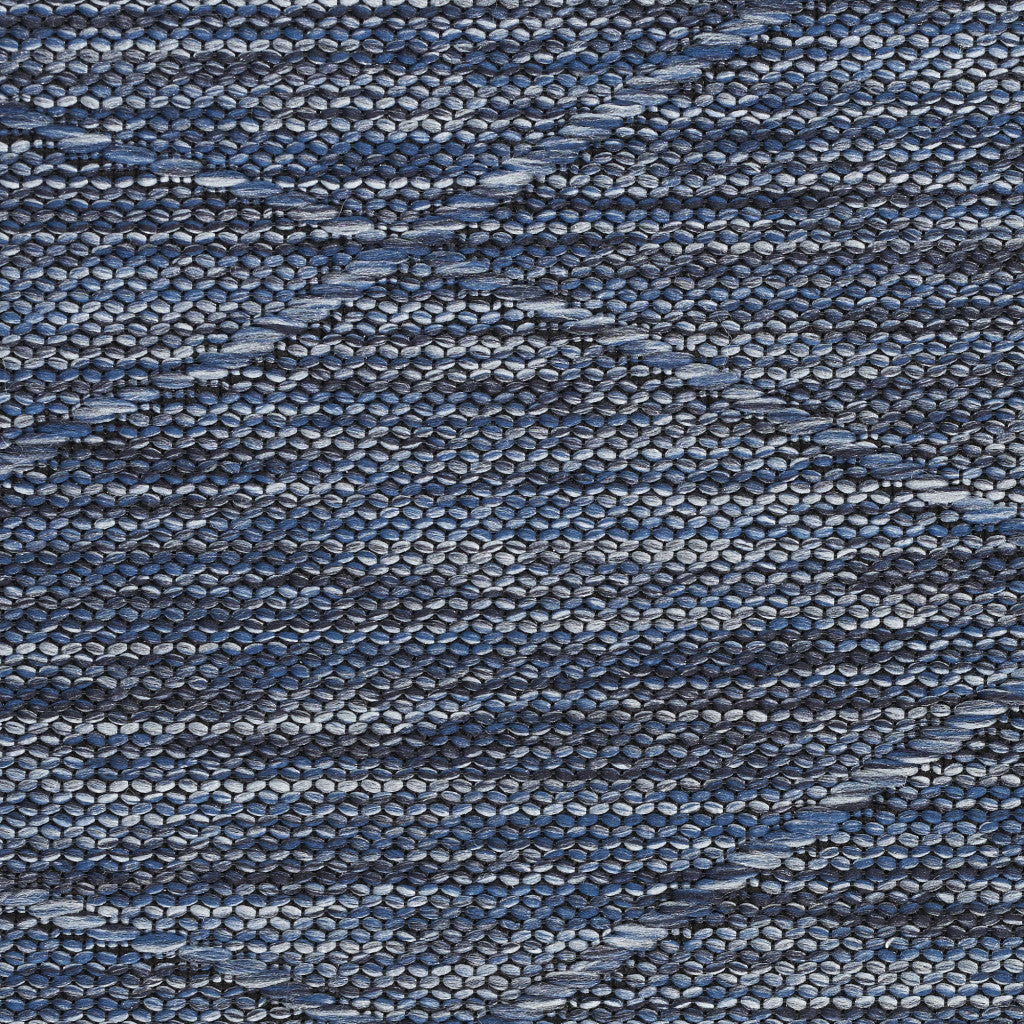 4' x 6' Blue Geometric Power Loom Non Skid Area Rug