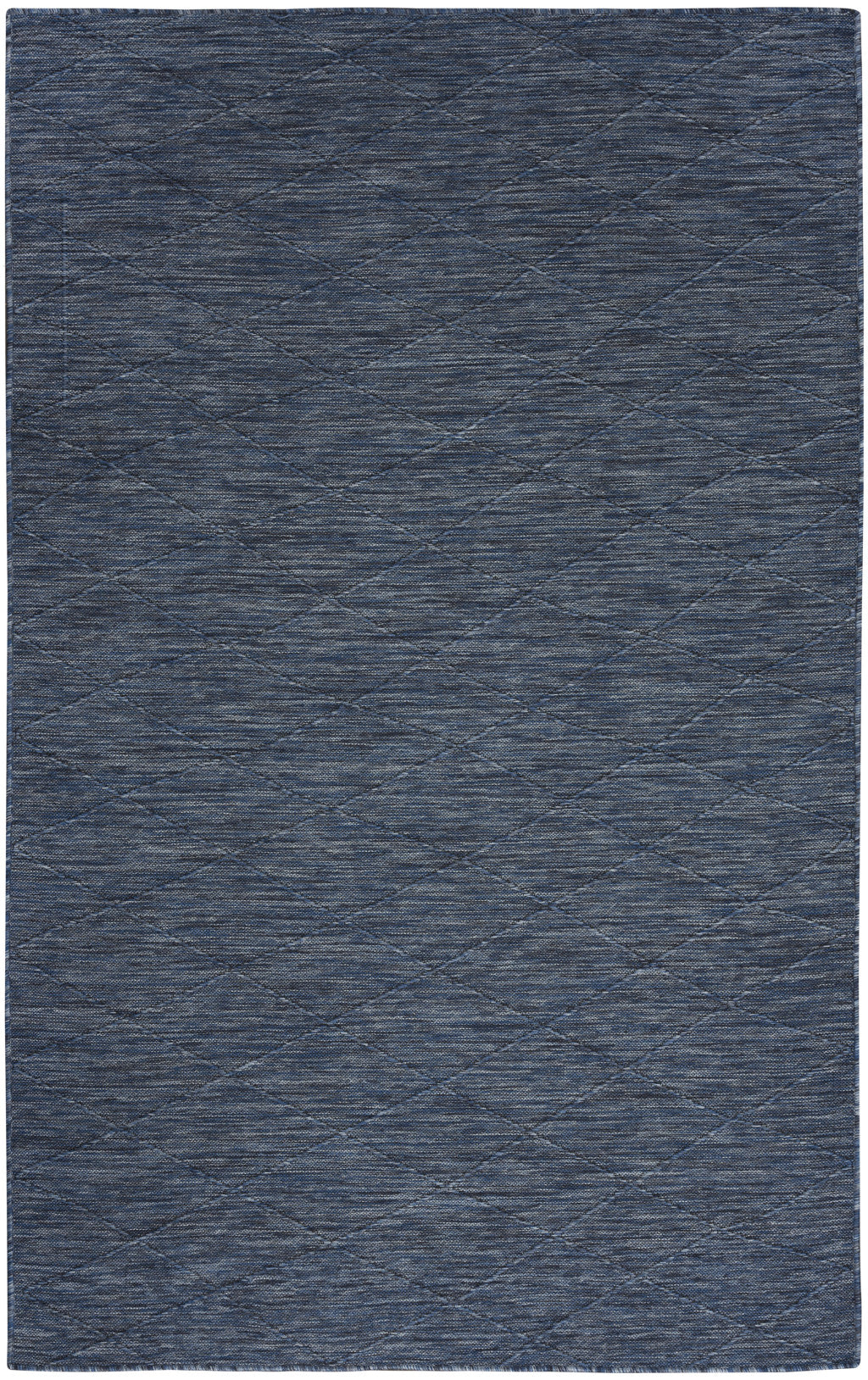 4' x 6' Blue Geometric Power Loom Non Skid Area Rug
