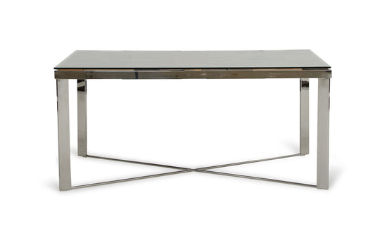 30" Wood Steel And Glass Dining Table