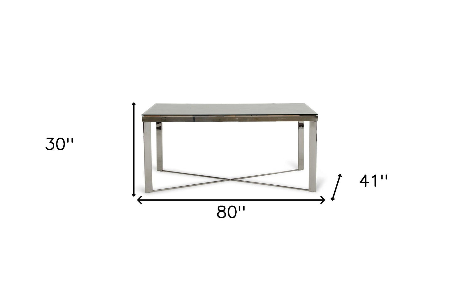 30" Wood Steel And Glass Dining Table