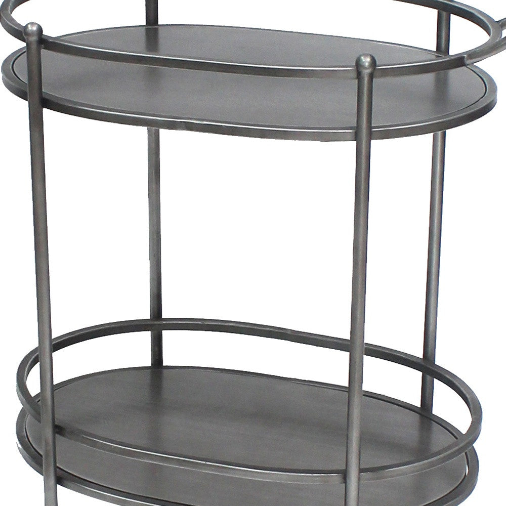 15 X 28 X 31 Bronze Antique Oval Service Cart