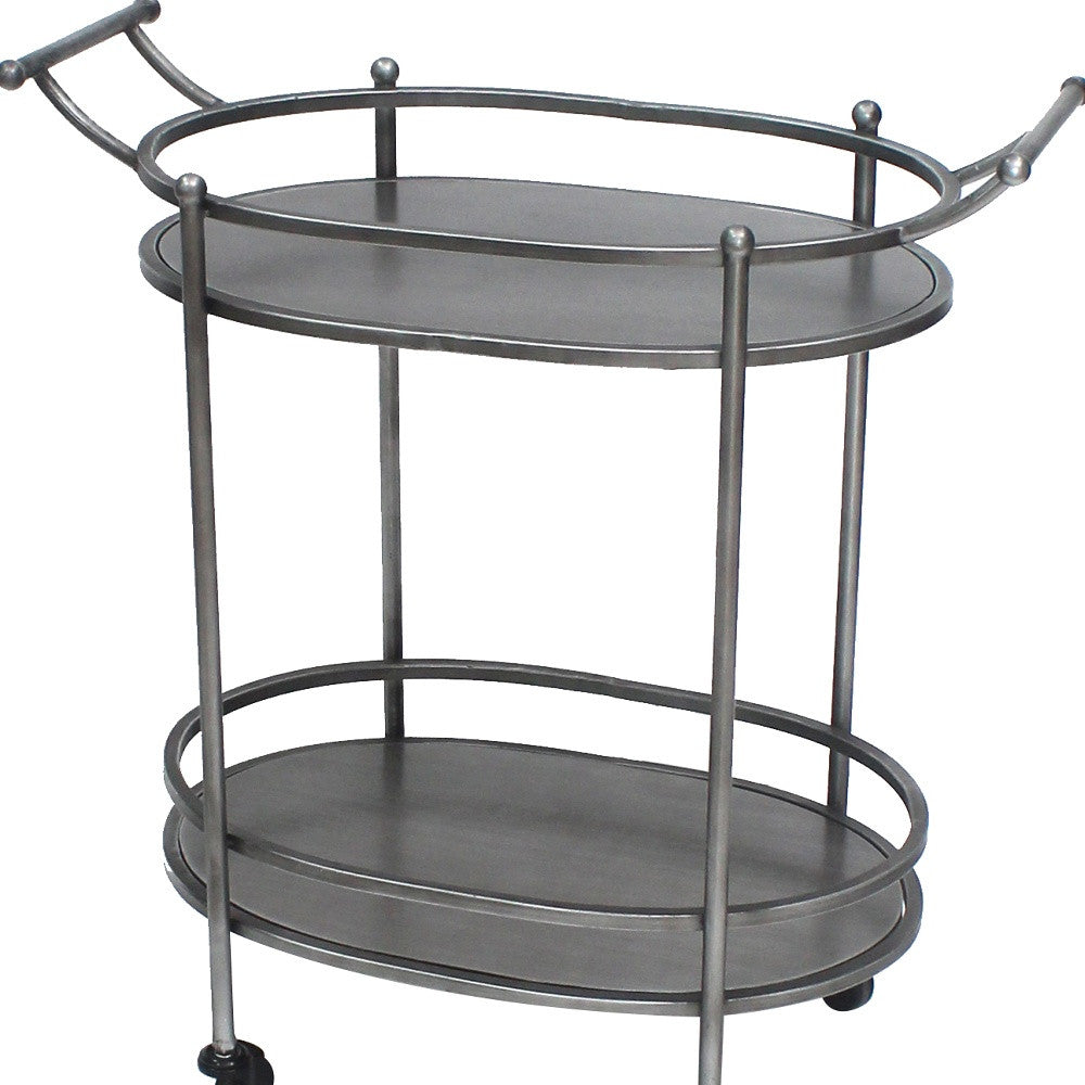 15 X 28 X 31 Bronze Antique Oval Service Cart