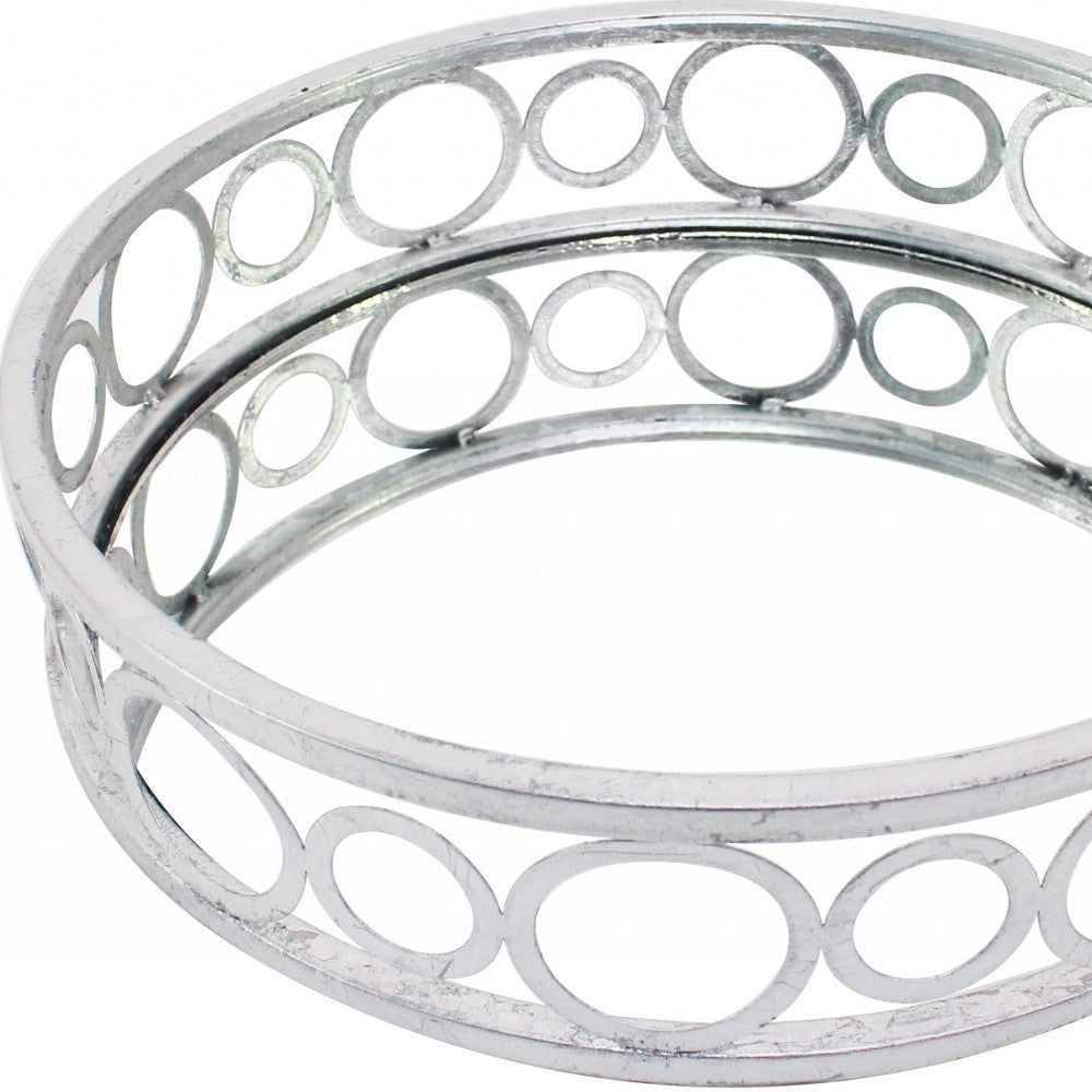 14 X 14 X 4 Silver Classic Mirror Tray