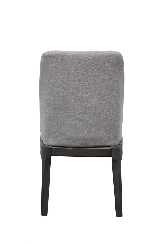 23" X 21" X 39" Light Gray Linen Upholstered Seat And Oak Wood Side Chair