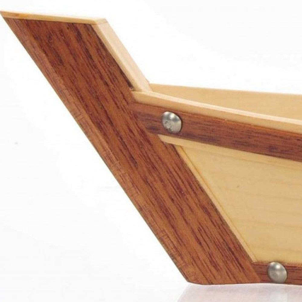 6.25" X 16.75" X 3.37" Small Wooden Sushi Boat Serving Tray