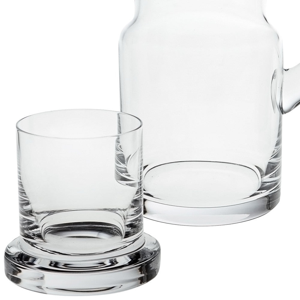 8 Mouth Blown Glass 2 Pc Bedside Or Desktop Carafe Set 24 Oz