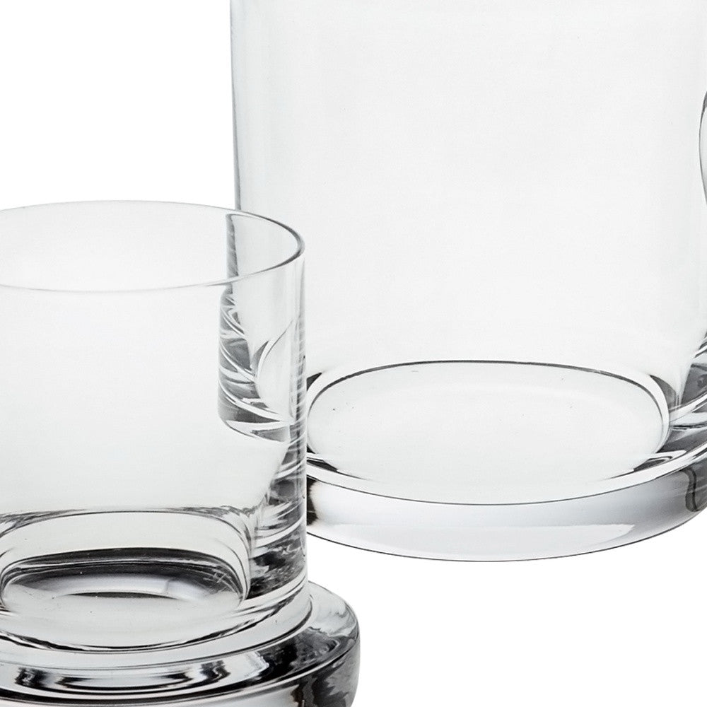 8 Mouth Blown Glass 2 Pc Bedside Or Desktop Carafe Set 24 Oz