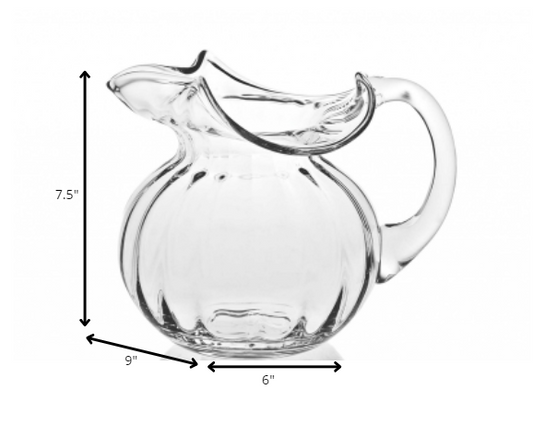 Mouth Blown Glass Pitcher 42 Oz