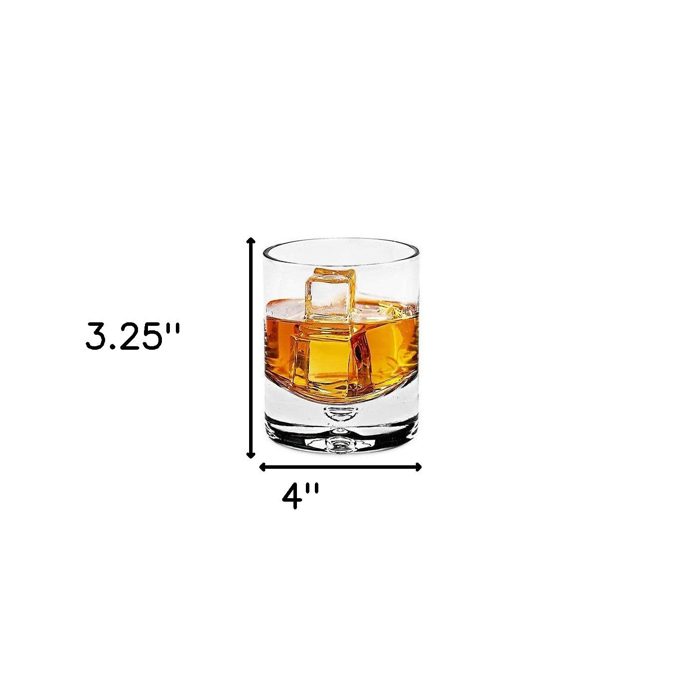 4 Pc Set Old Fashioned Lead Free Crystal Scotch Glass 8 Oz