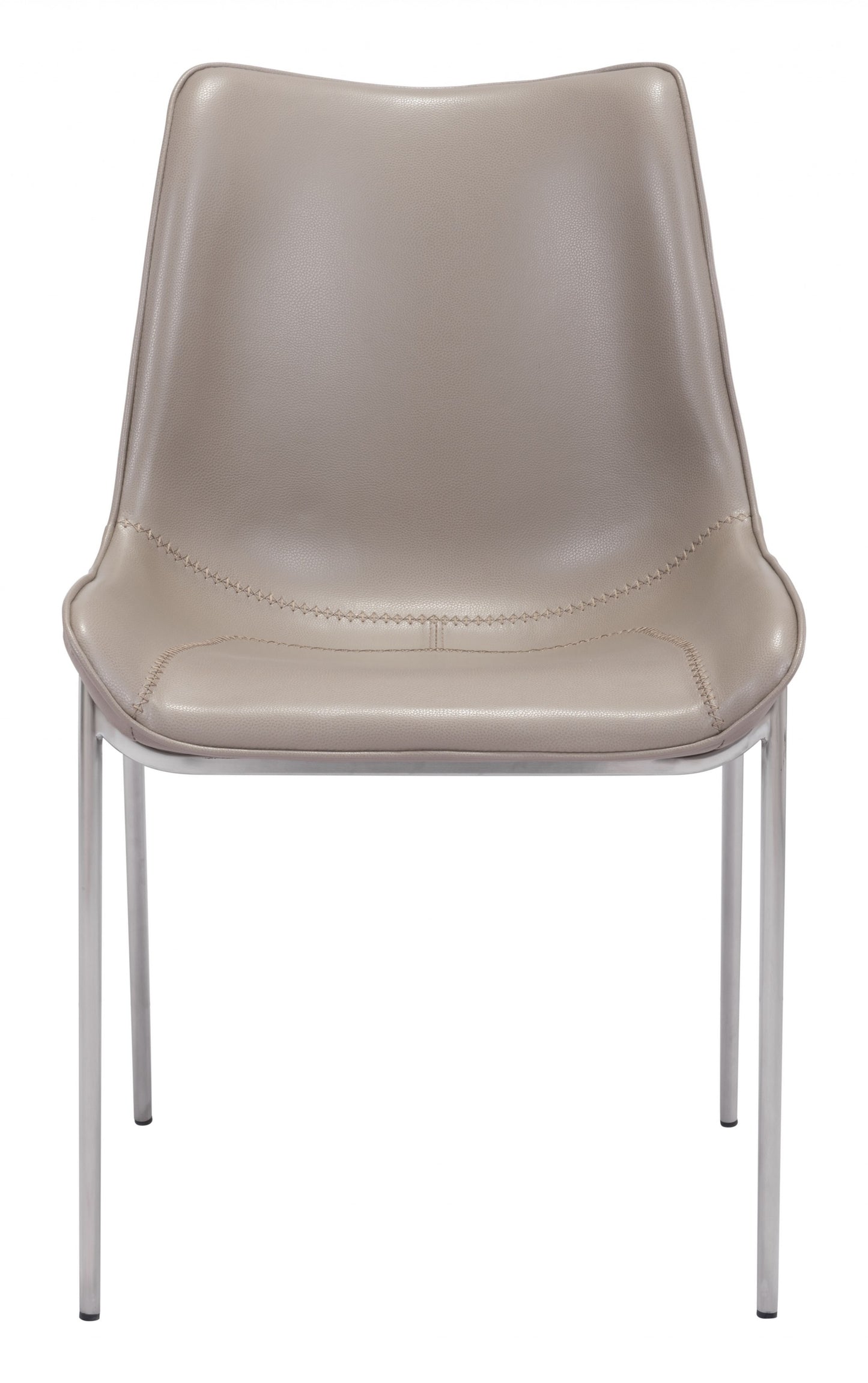 Stich Gray Faux Leather Side or Dining Chairs Set of 2 Chairs