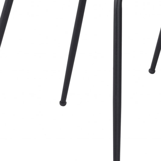 Set of Two White and Black Top Shelf Modern Rugged Dining Chairs