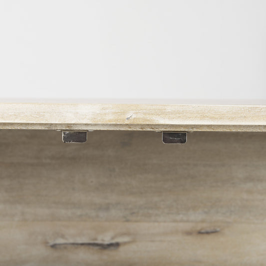 Rustic White Two Door Shadowbox Cabinet