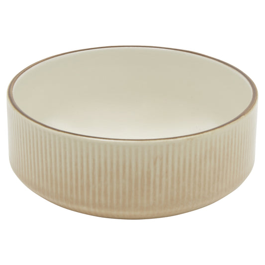 Sand Sixteen Piece Round Striped Ceramic Service For Four Dinnerware Set