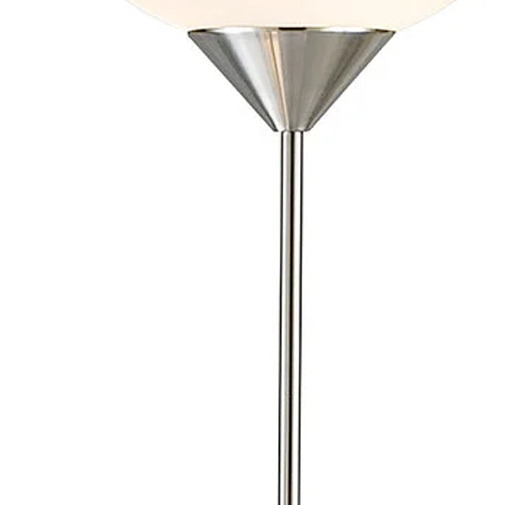 71" Two Light Novelty Floor Lamp With White Bowl Shade