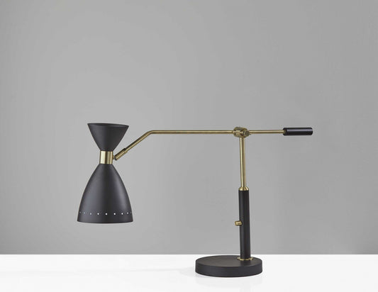 Brass Cinch Black Metal Adjustable Desk Lamp