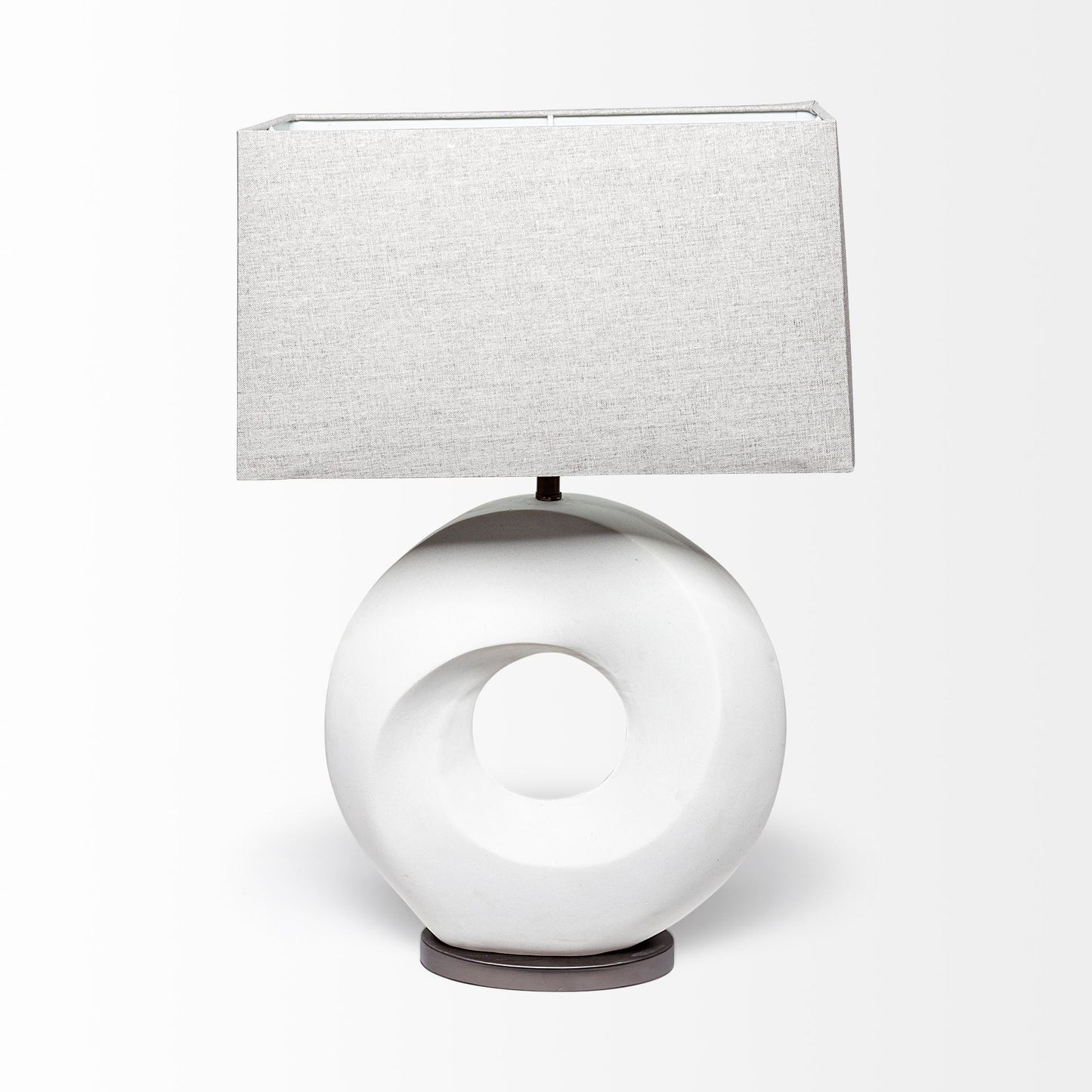 27" Black Lamp Base LED With White Shade