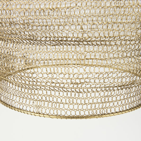 Gold Metal Wire Mesh Hanging Pendant Light