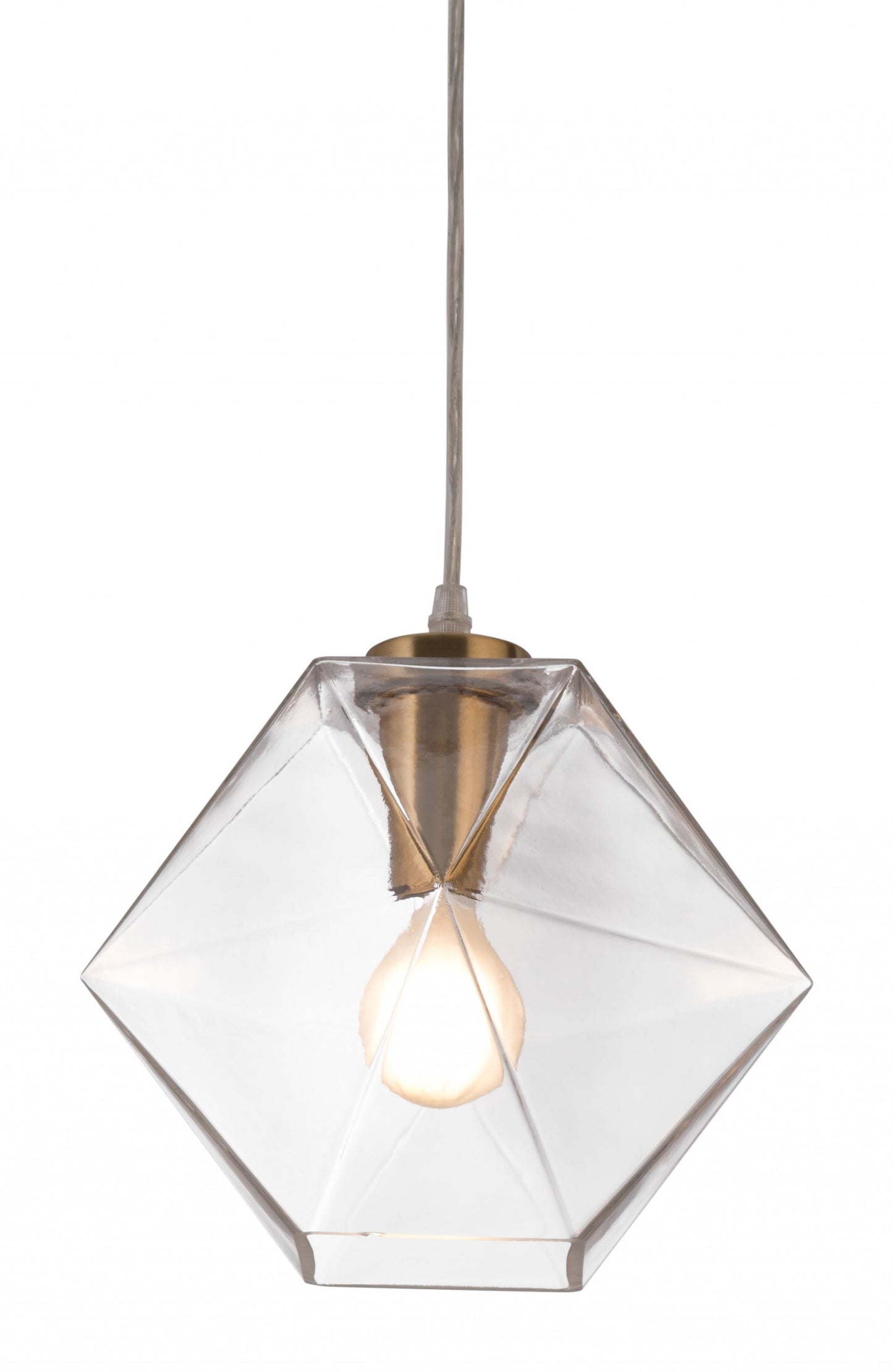 Gold Lantern Plastic Dimmable Ceiling Light With Clear Shades