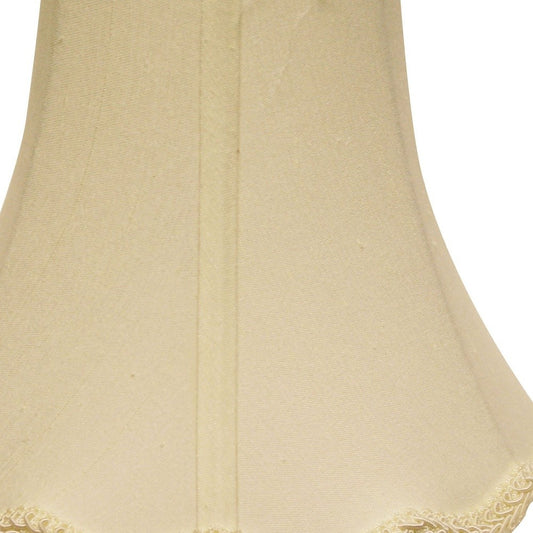 16" Ivory Slanted Scallop Bell Monay Shantung Lampshade