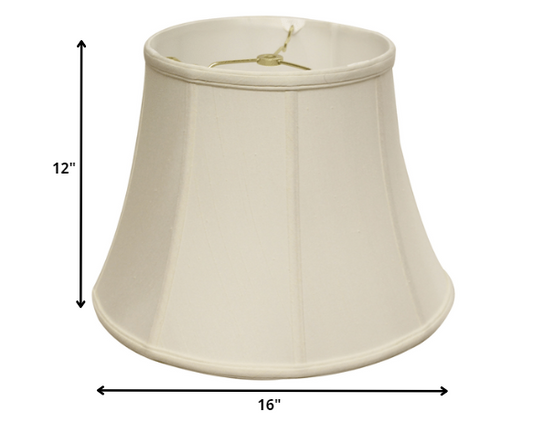 16" White Altered Bell Monay Shantung Lampshade
