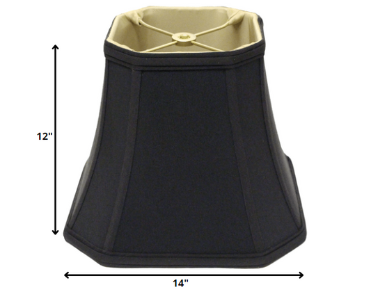 14" Black with Bronze Lining Slanted Square Bell No Slub Lampshade