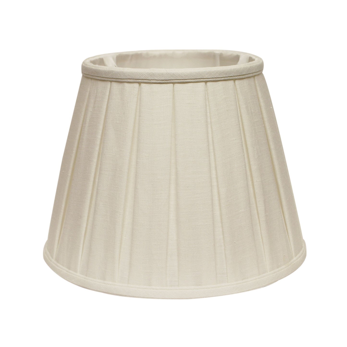 12" White Slanted Paperback Linen Lampshade with Box Pleat