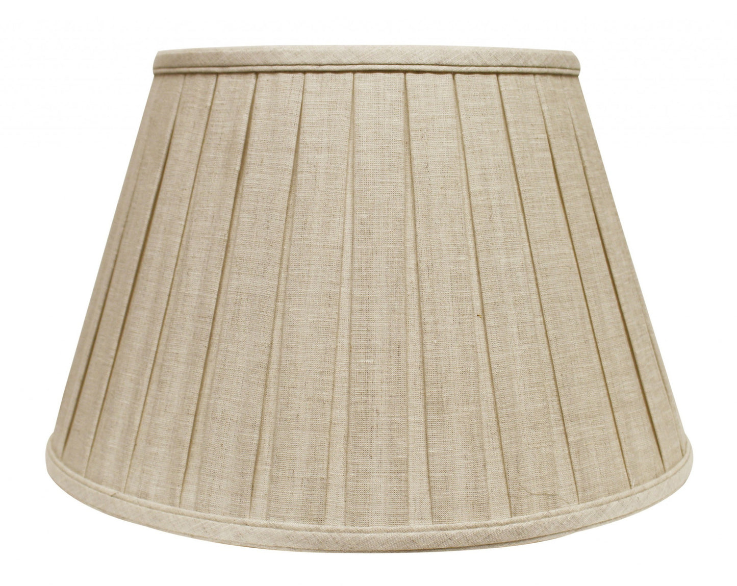 12" Cream Slanted Paperback Linen Lampshade with Box Pleat