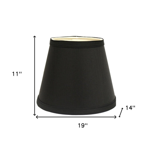 19" Black with White Empire Slanted Shantung Lampshade