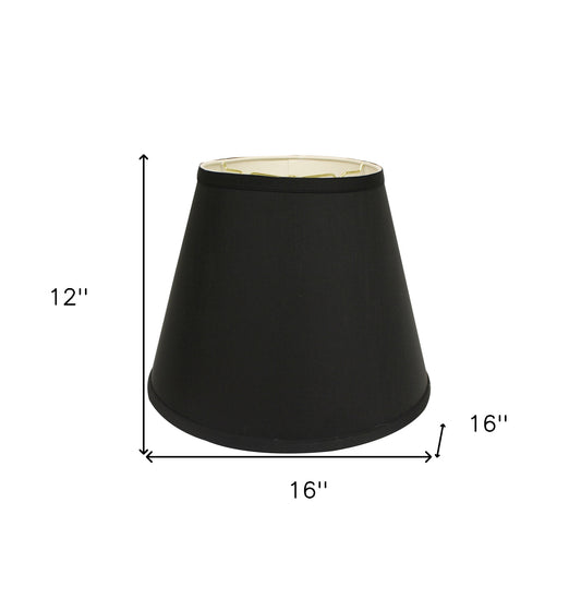 16" Black with White Empire Deep Slanted Shantung Lampshade