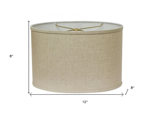 12" Dark Wheat Throwback Oval Linen Lampshade