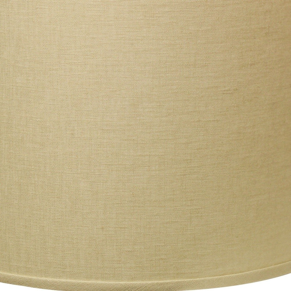 13" Parchment Beige Throwback Drum Linen Lampshade