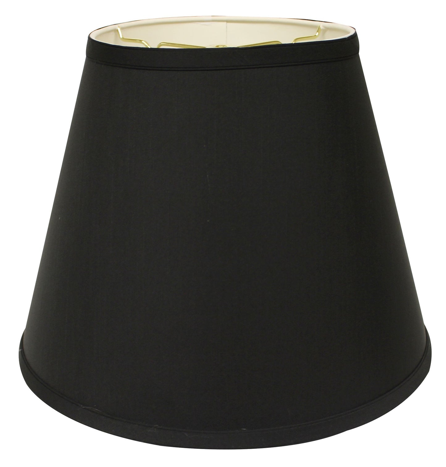 14" Black with White Empire Deep Slanted Shantung Lampshade