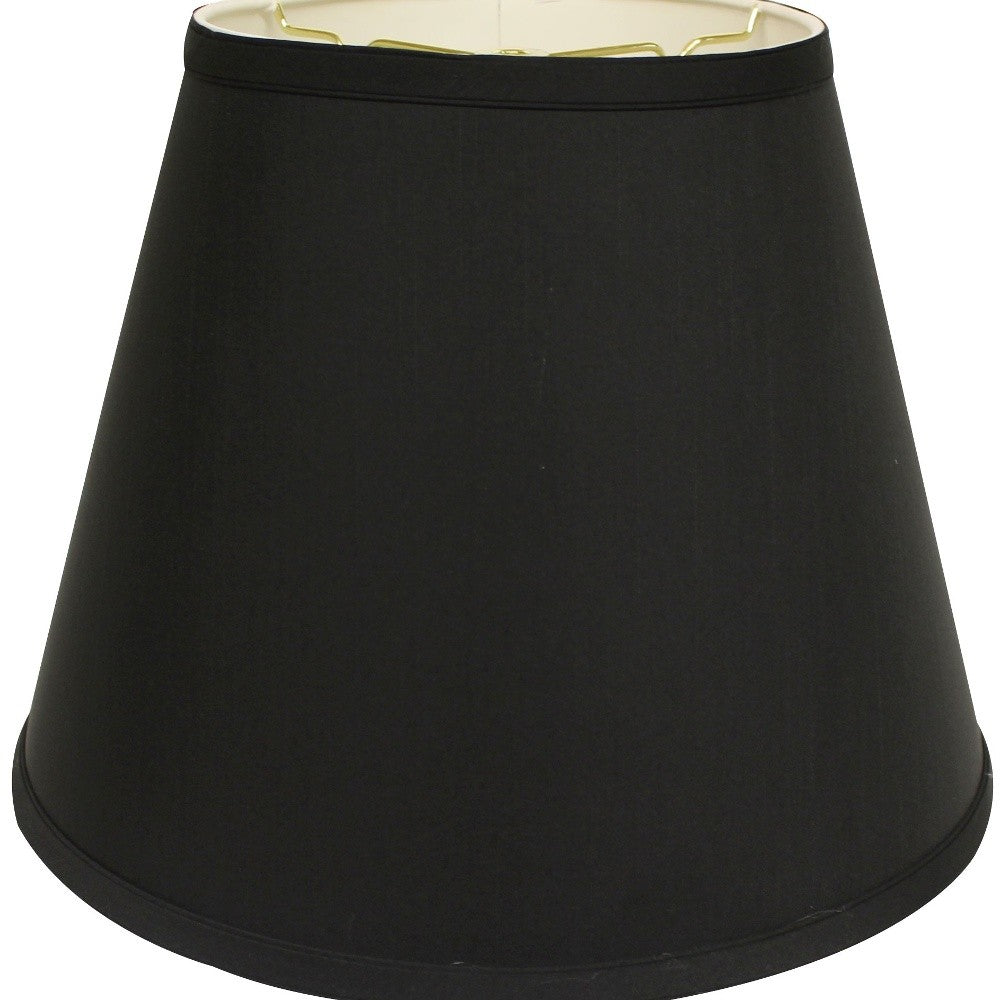 14" Black with White Empire Deep Slanted Shantung Lampshade
