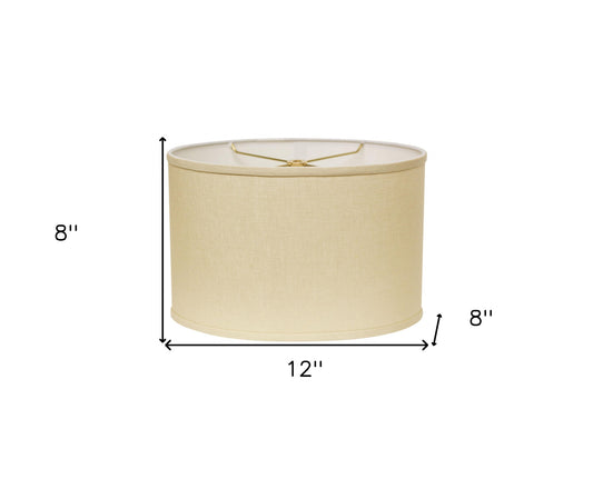 12" Parchment Biege Throwback Oval Linen Lampshade