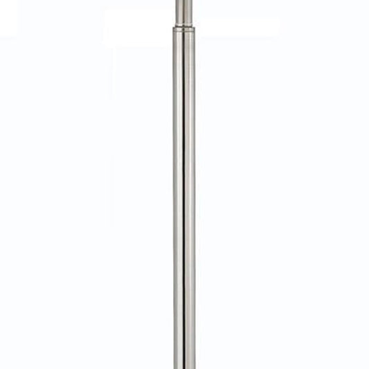 60" Nickel Tray Table Floor Lamp With White Transparent Glass Square Shade