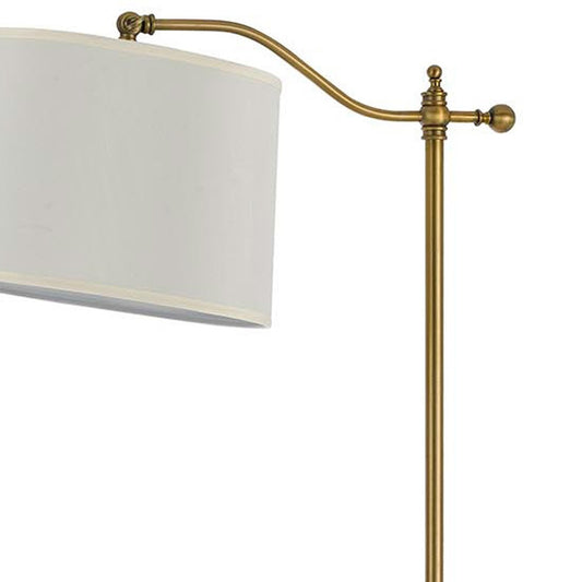 63" Bronze Adjustable Traditional Shaped Floor Lamp With White Square Shade