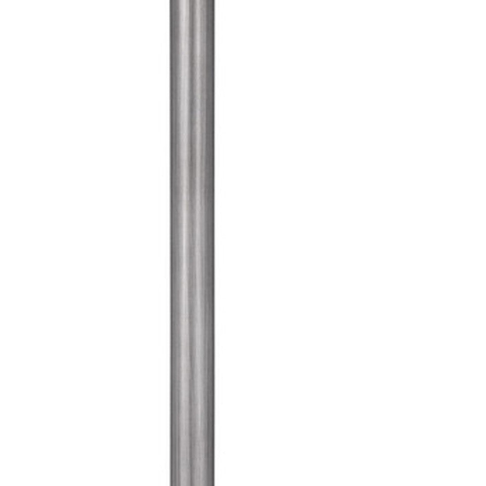 61" Pewter Tray Table Floor Lamp With Beige Transparent Glass Square Shade