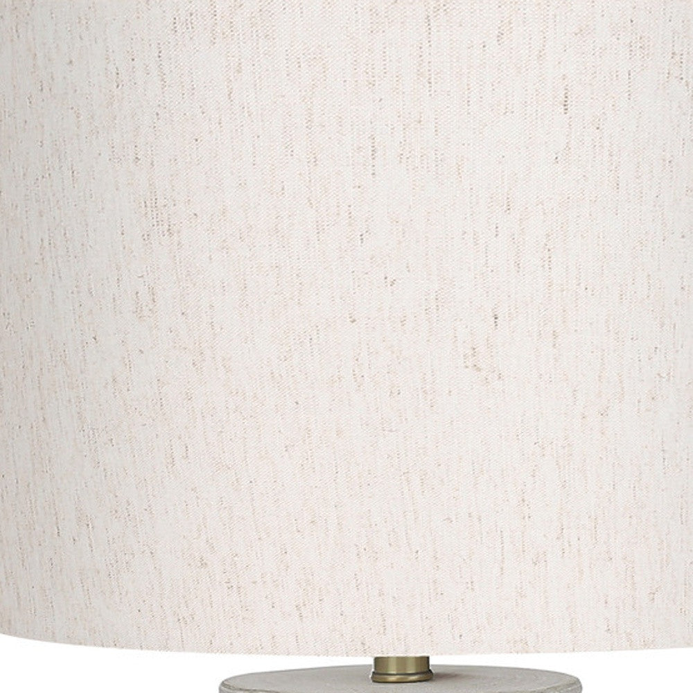 28" Cream Cylinder Table Lamp With Cream Drum Shade