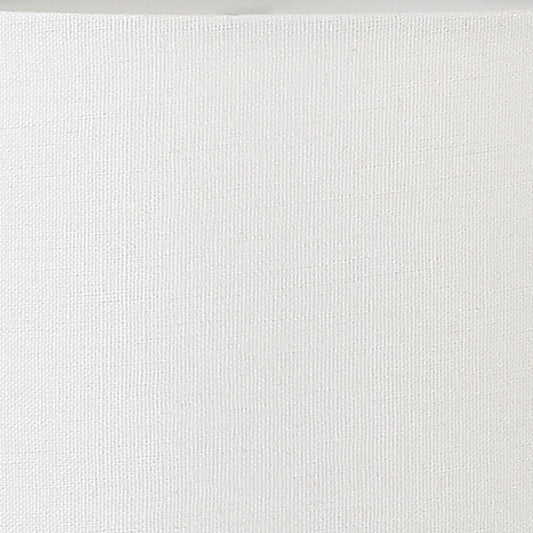 15" Gold and White Ceramic Cylinder Table Lamp With White Drum Shade