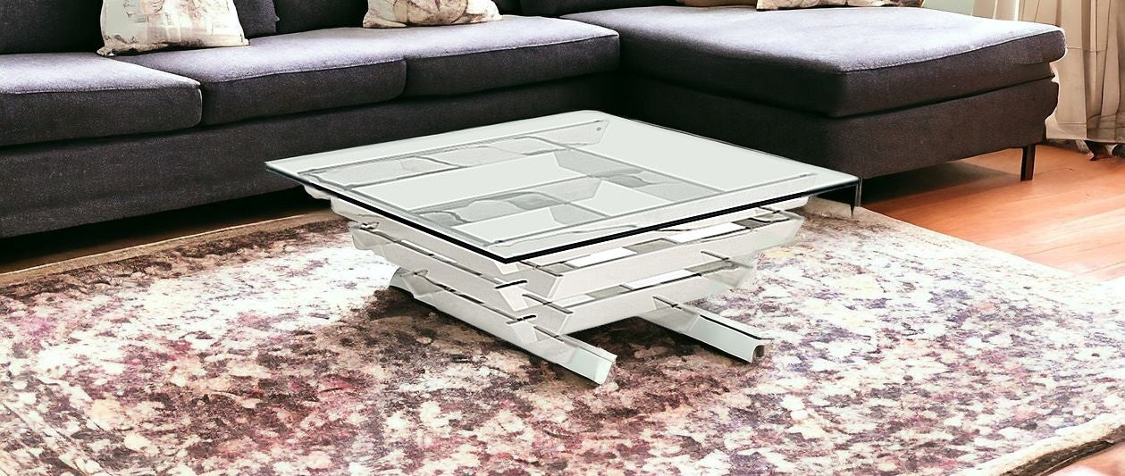 39" Glass Square Coffee Table