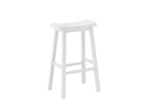 Set of Two " White Solid Wood Backless Bar Chairs