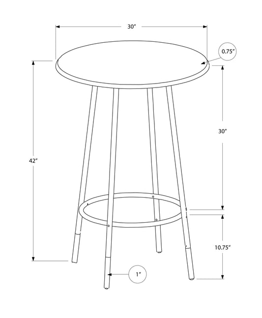 30" Beige And Brown Rounded Manufactured Wood Bar Table
