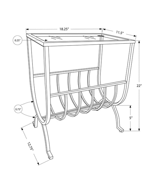 18" Clear And Black Glass Trestle Console Table With Storage