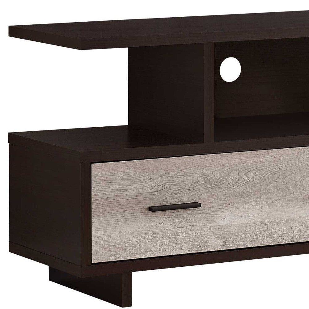 15.5" X 47.25" X 23.75" Cappuccinotaupe Reclaimed Wood Look TV Stand