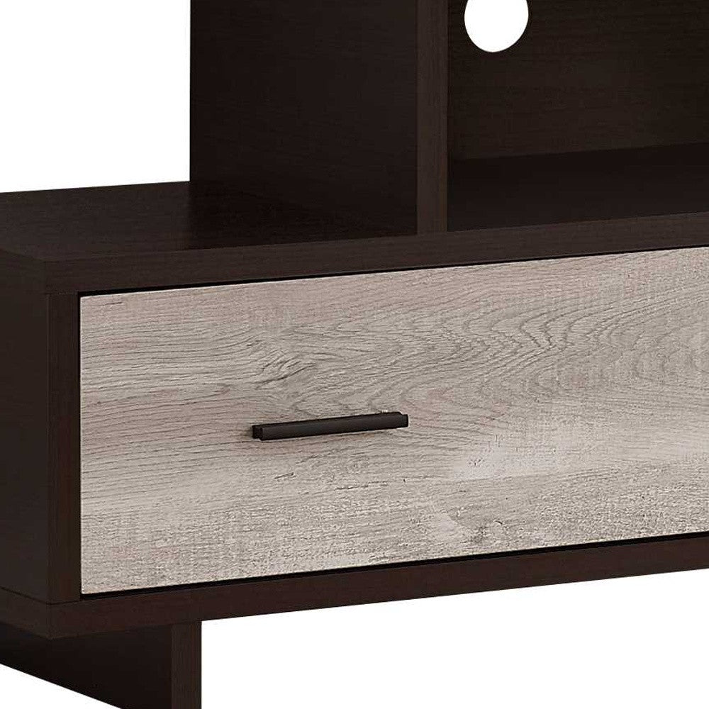 15.5" X 47.25" X 23.75" Cappuccinotaupe Reclaimed Wood Look TV Stand
